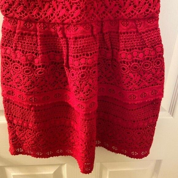 Peek Kids Tessa Tiered Lace Dress Red Girls Size Medium 6-7 NWT - Picture 3 of 9